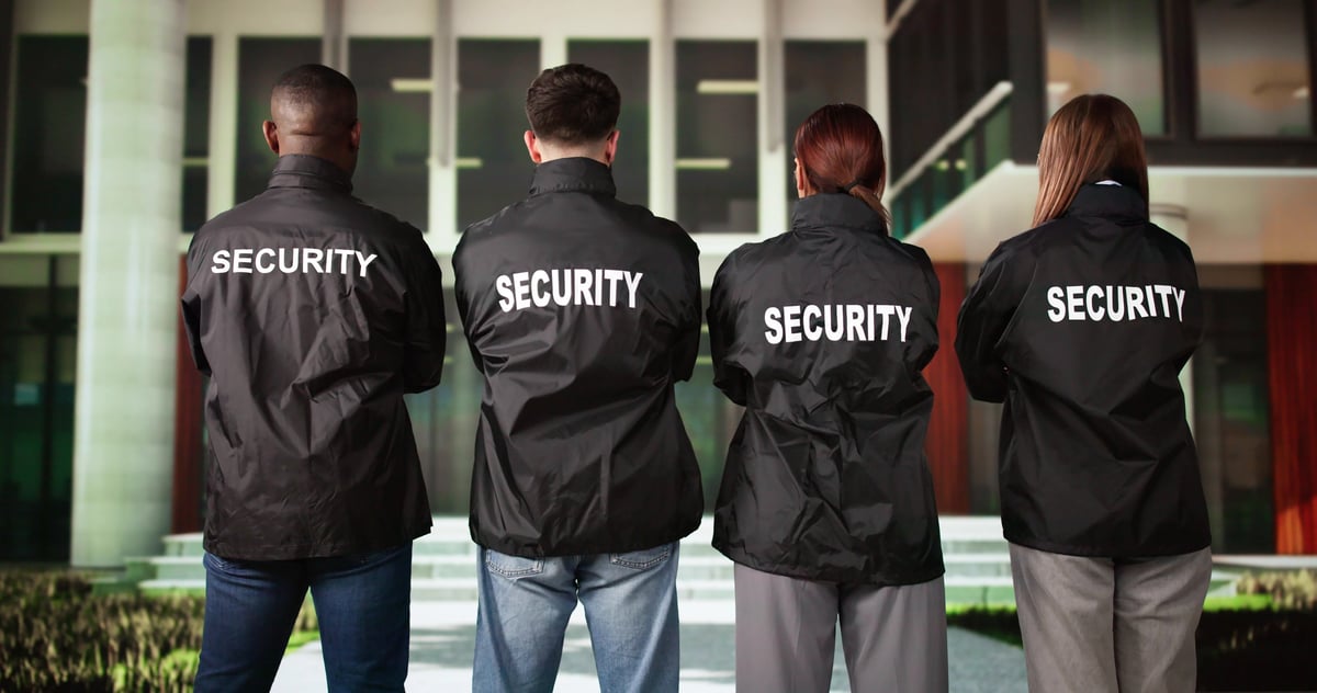 Security team coordinating at an event