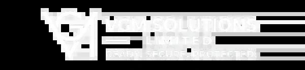 VGM Solutions Limited logo with tagline Ready, Secure, Protected on black background